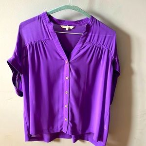 Sheer Purple Top with Gold Details RW&Co Sz M